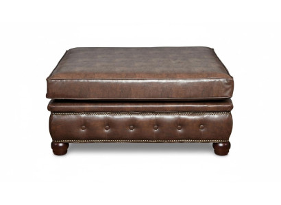 Pouf Club Lounge Pied-de-Poule Chesterfield in stile tessuto - Pouf in tessuto design ottomano.