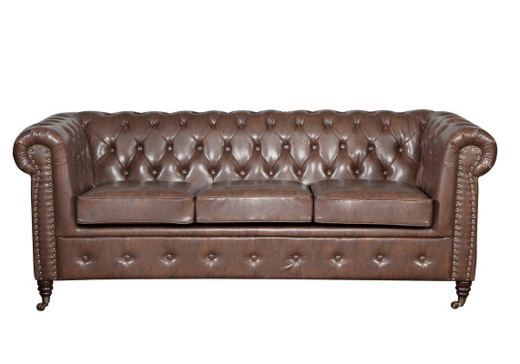 Chesterfield Set di divani divano divano imbottito 3 2 posti in pelle divani in tessuto nuovi