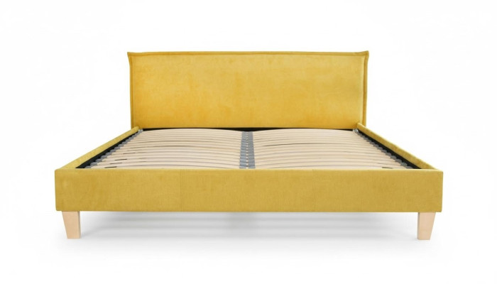Letto matrimoniale Letto Letti Imbottitura Camera da letto Contenitore matrimoniale Giallo Tessuto Textile
