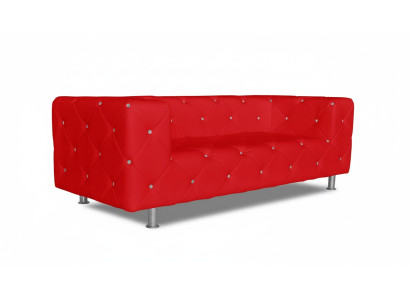 Divano design a tre posti in tessuto moderno per relax in stile club, tre posti.