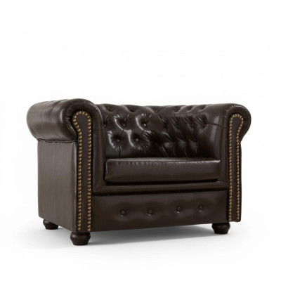 Chesterfield poltrona divano televisivo 1 posto in pelle tessuto divani imbottiti
