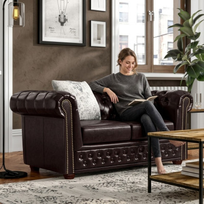 Chesterfield Set Divano 2 + 1 posti Design divani imbottiti moderni.