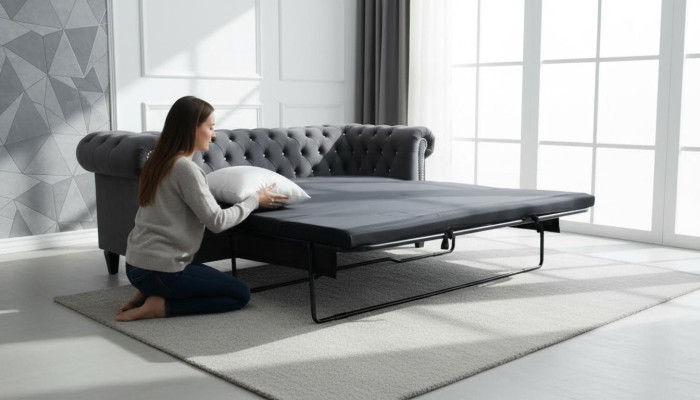 Chesterfield divano a 3 posti con funzione letto divano imbottito set di divani dorme.