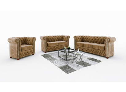 Chestgerfield Set di divani in tessuto Couch Polster Sitz 321 divani Salotti