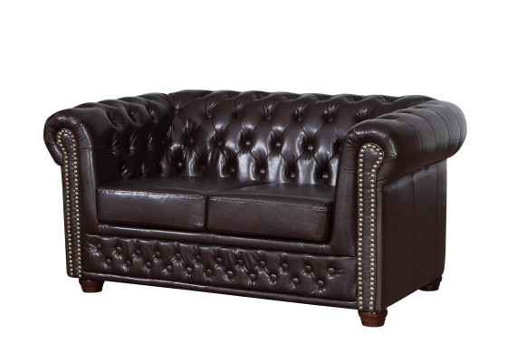Divano design 2 posti Chesterfield in pelle / tessuto nuovo
