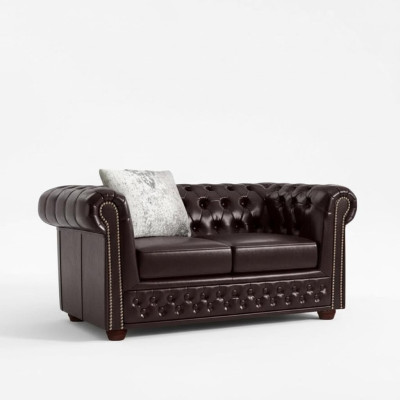 Divano design 2 posti Chesterfield in pelle / tessuto nuovo