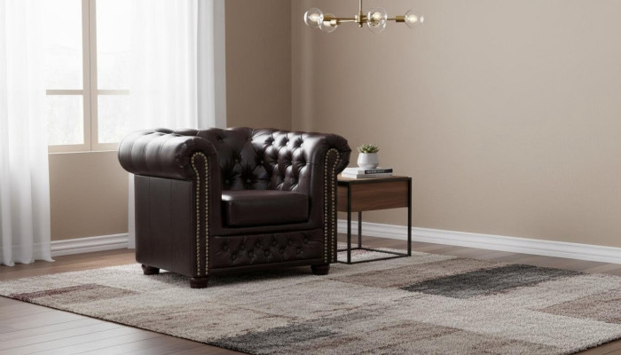 Chesterfield poltrona divano TV 1 posto in tessuto pelle sofà sofà imbottiti