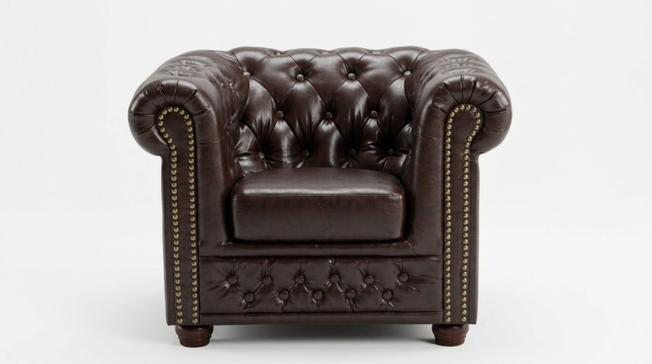 Chesterfield poltrona divano TV 1 posto in tessuto pelle sofà sofà imbottiti