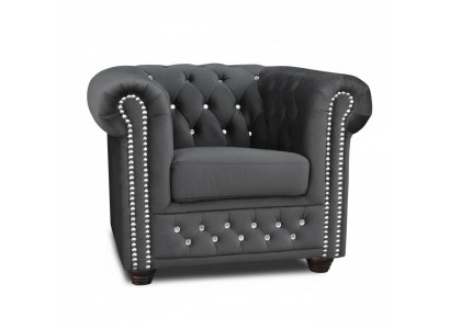 Chesterfield poltrona divano TV 1 posto divano tessuto tessuto sofà imbottito nuovo