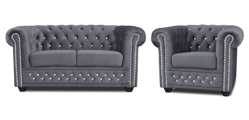 Chesterfield set di divani 2+1 posti design divano imbottito divano set nuovo
