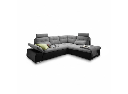 Divano ad angolo a forma di L Design divano moderno in pelle tessuto con funzione letto.