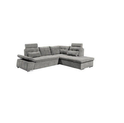 Divano d'angolo design a L con funzione letto, imbottito, tessile.