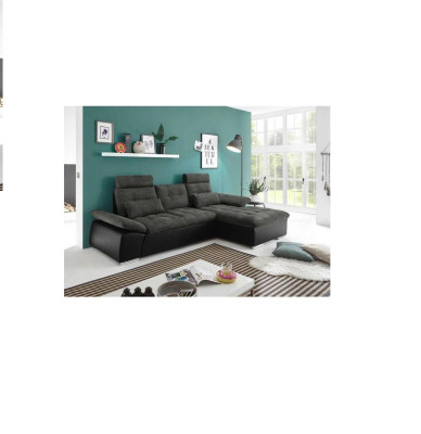 Divano a L in tessuto divano a forma di L con funzione letto design imbottito.