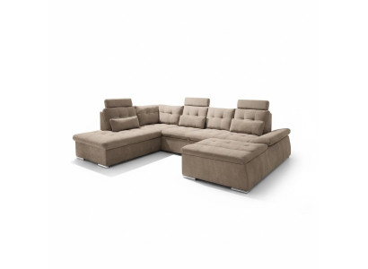 Funzione letto divano a forma di L design divano imbottito tessuto moderno