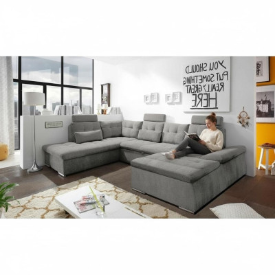 Divano a forma di L a tre posti, divano componibile, divano letto, design imbottito
