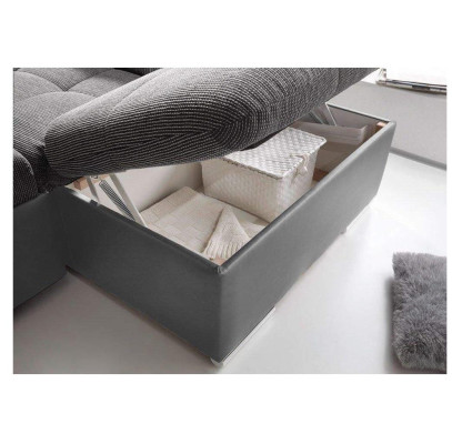 Design divano ad angolo in tessuto a L con funzione letto, divano e cuscini moderni