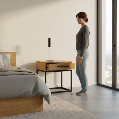 Comodino Comodino Comò Tavolino Consolle Legno Metallo Console Nuovo