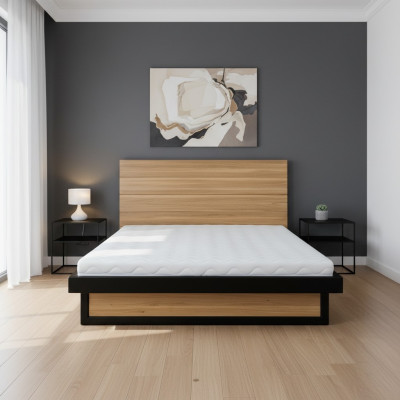 Letto a soppalco 140x200cm Mobili per la camera da letto in legno massello Letto in legno massello in rovere metallo