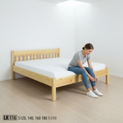 Letto matrimoniale in legno massiccio 180x200 Pino massiccio Letto in legno massiccio Letto completo 180x200