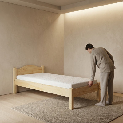 Letto in legno massello 100x200 Letto singolo in pino massiccio Letto per ragazzi Letto in legno massello Nuovo