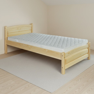 Letto in legno massello di pino, struttura del letto 100x200 in legno massiccio, letto per gli ospiti fatto a mano, nuovo.