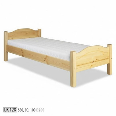 Letto singolo letto per ragazzi letto in pino in legno di pino massiccio letto in legno 100x200 lavorato a mano Nuovo