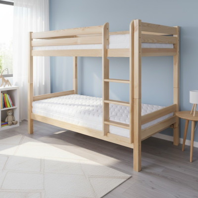 Letto a castello con soppalco per bambini in legno di pino camera da letto per bambini mobili in legno massiccio nuovo.