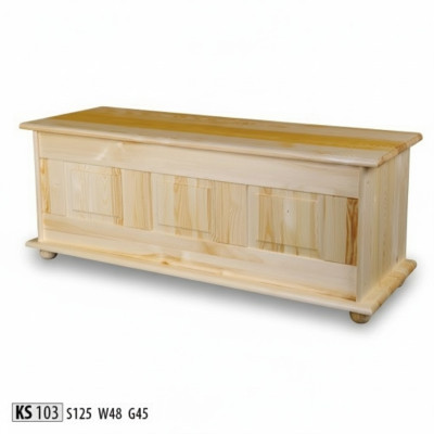 Scatola di conservazione in legno massello, cassa in legno con coperchio, pino, scatola fatta a mano, 125x45.
