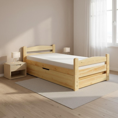Camera da letto Letto in legno Vero legno Letto Letti Albergo 90x200 Stile Mobili massicci
