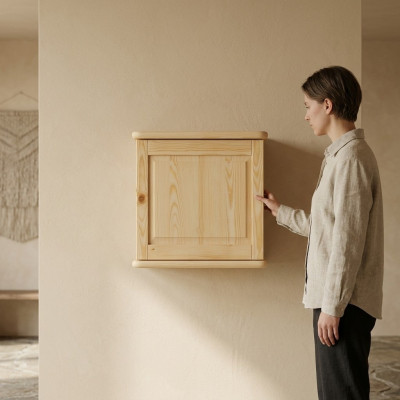 Armadio pensile, pensile per cucina, mobile per bagno, mobile in legno massello, mobile in vero legno, scaffale.