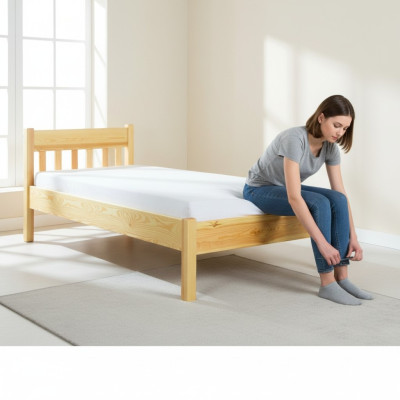 Letto in legno massiccio 100x200 Letto singolo in pino massiccio Letto per ragazzi Letto in legno massiccio