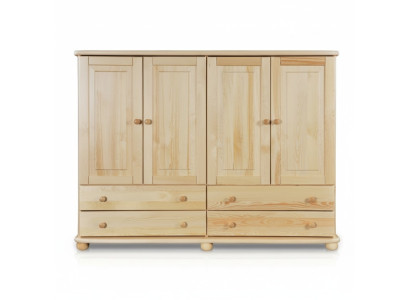 Comò Design Mobile basso Credenza Armadio Legno massiccio Buffet Comò Sideboard