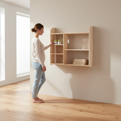 Mensola a muro Libreria Scaffale libreria Legno massiccio Mobili in legno Mobili Artigianato