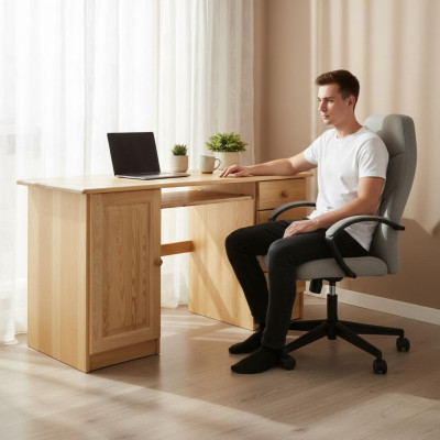 Scrivania Tavolo per computer Scrivania in legno massello Tavolo in legno massello Mobili da ufficio Tavoli
