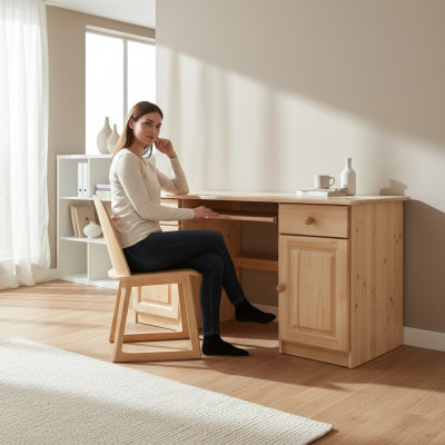 Scrivania Tavolo in legno Tavolo da ufficio Tavolo Mobili da ufficio Legno massiccio Scrivania per computer