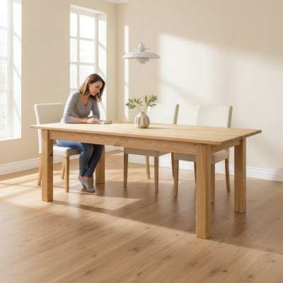 Tavolo Tavolo da pranzo Mobili massicci Sala da pranzo 200x90cm Legno massello Nuovo Tavoli