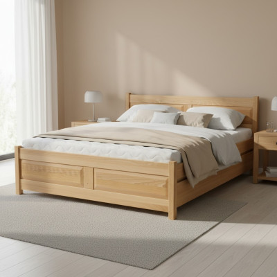 Letto in legno massiccio Camera da letto Letti 100x200 cm Letto singolo Mobili massicci