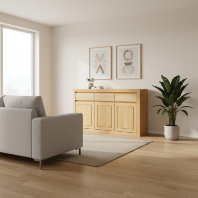 Mobile credenza moderno in legno. Realizzato a mano in legno massello.