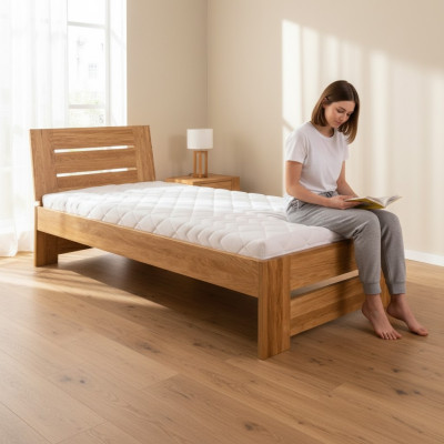 Letto in vero legno Letto matrimoniale in legno 100x200 cm Nuovo Letto in vero legno Letto imbottito Nuovo