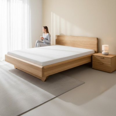 Design Letto in legno massello 180x200 Letti Letti in rovere Letti in legno Letto Camera da letto Struttura del letto