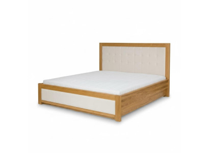Letto matrimoniale in legno massello di faggio, nuovo, 180x200 cm.