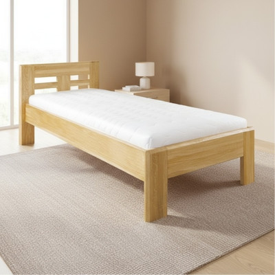 Letto in legno vero Letto matrimoniale in legno vero 100x200 cm Nuovo Letto in legno vero Letto imbottito