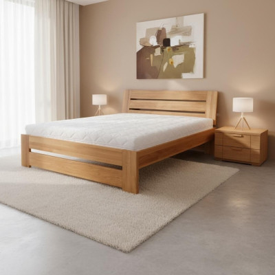 Camera da letto Letto in legno Legno naturale Letto Letto Hotel Stile casa di campagna Mobili massicci
