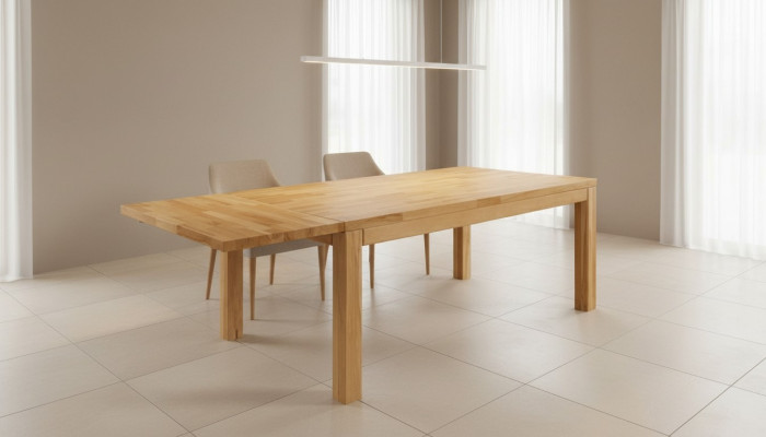 Tavolo da pranzo massiccio in vero legno di quercia massiccia 180x90 cm Realizzato in UE