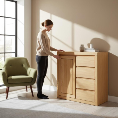 Comò design, mobile basso, comodini, credenza, armadio, legno massello, nuovo.