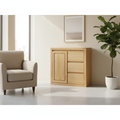 Comò Design Mobiletto basso Sideboard Tavolino Credenza Armadio Legno massello Buffet Comò