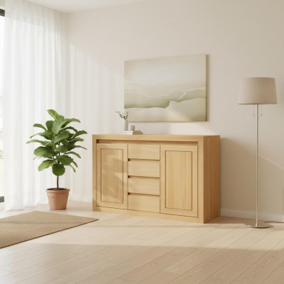Mobile buffet in massello rovere vero cassettone cassetti in legno massello 140x90cm armadietto cassetti.