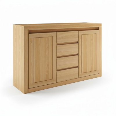 Mobile buffet in massello rovere vero cassettone cassetti in legno massello 140x90cm armadietto cassetti.