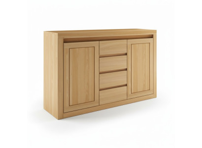 Mobile buffet in massello rovere vero cassettone cassetti in legno massello 140x90cm armadietto cassetti.
