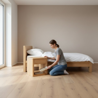 Massivo comodino comodino comò fatti a mano in legno mobiletto per la camera da letto